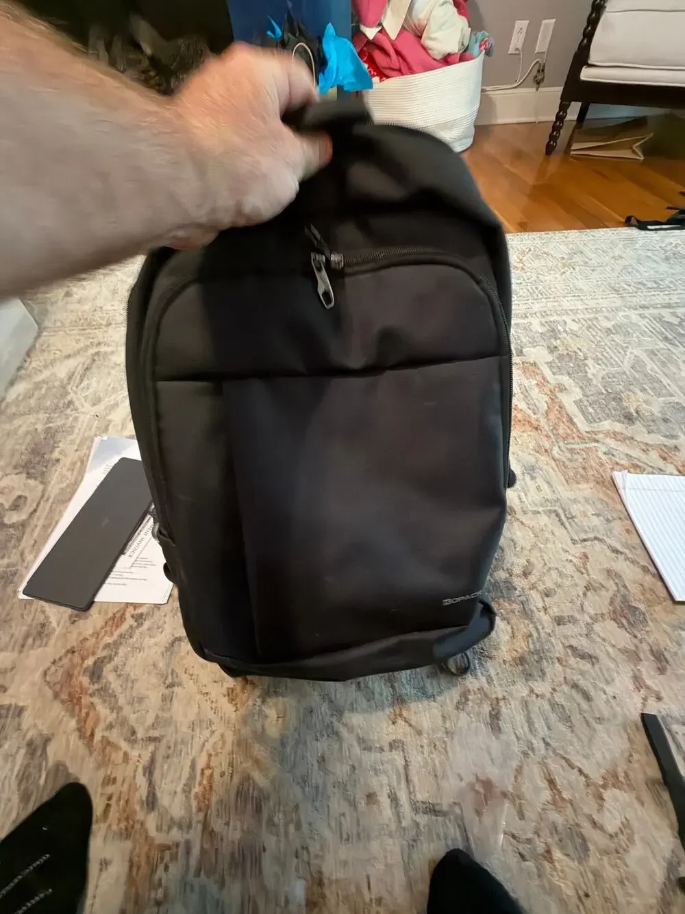 Kopack Black Laptop Backpack Travel Business Computer Bag Multi Compartment